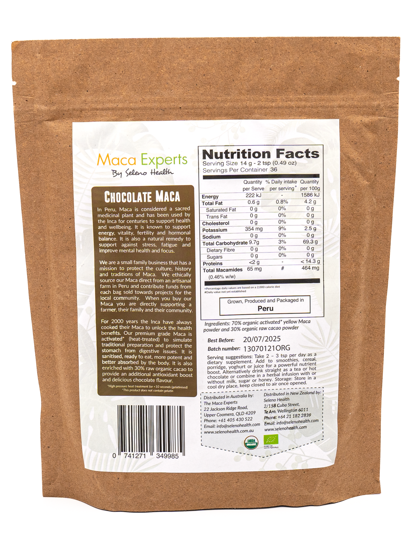 Organic Activated Chocolate Maca